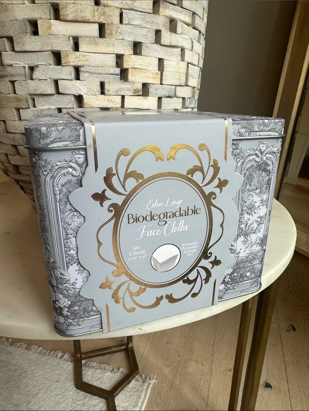 Biodegradable Face Cloths - Gray and Gold
